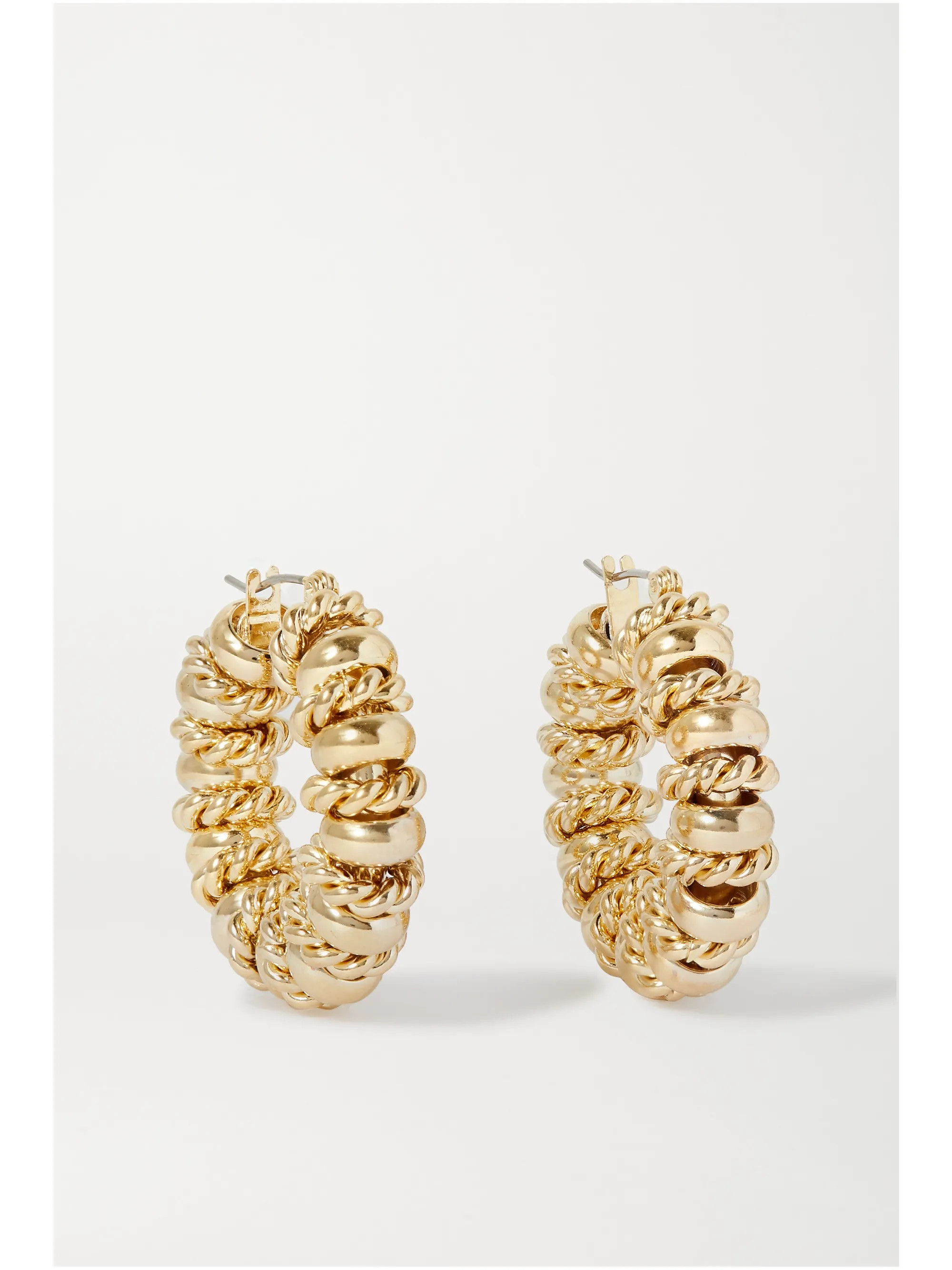 + NET SUSTAIN Serena gold-plated hoop earrings | NET-A-PORTER (US)