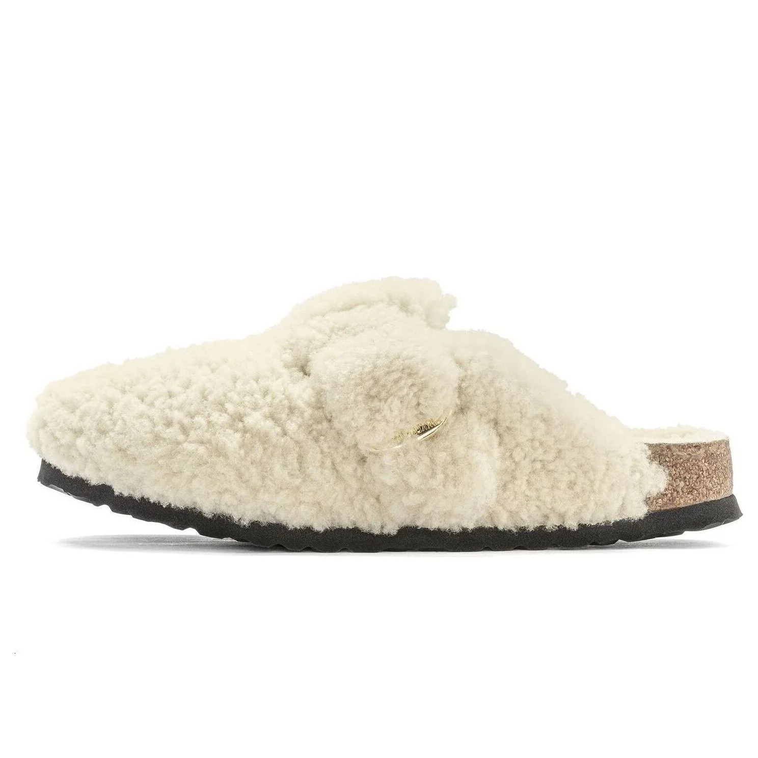 (WMNS) Birkenstock Boston Big Buckle Shearling Narrow Fit 'Eggshell' 1025664 | KICKS CREW