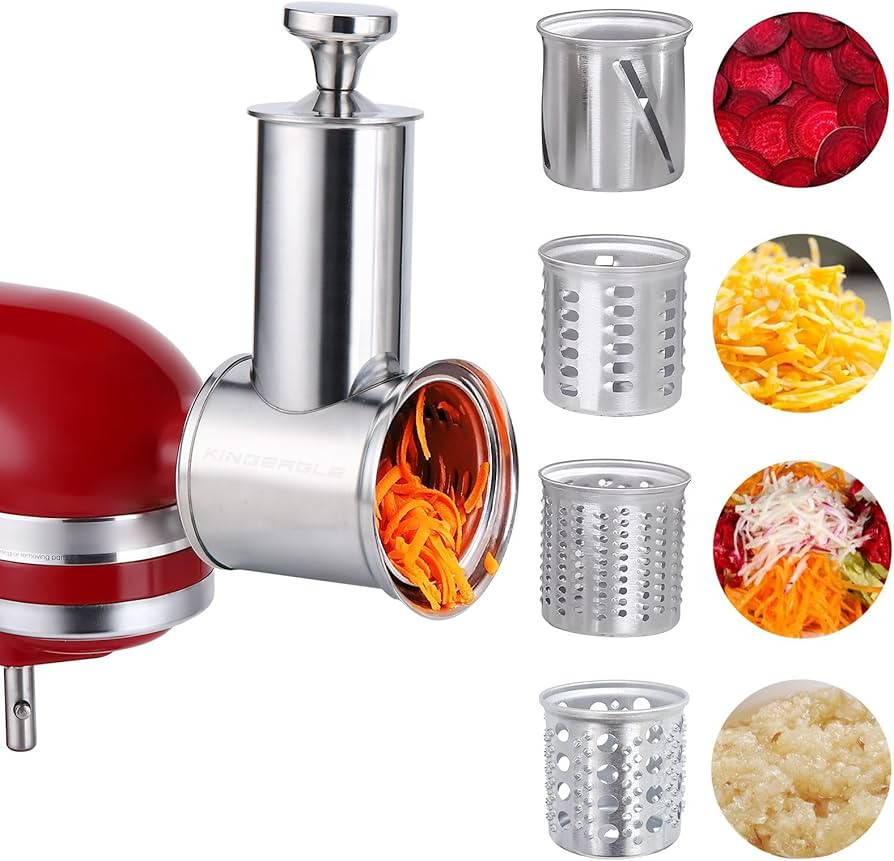 Large Stainless Steel Slicer Shredder Attachment for KitchenAid Mixers,Dishwasher Safe Vegetable ... | Amazon (US)