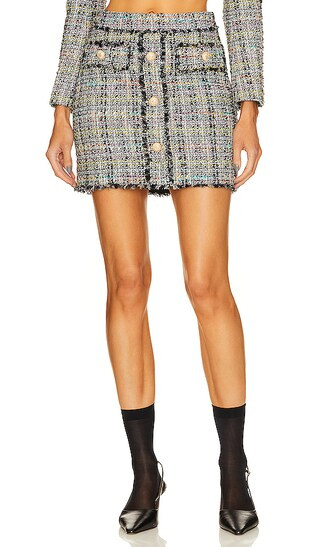 Sandra Tweed Skirt in Black Rainbow | Revolve Clothing (Global)