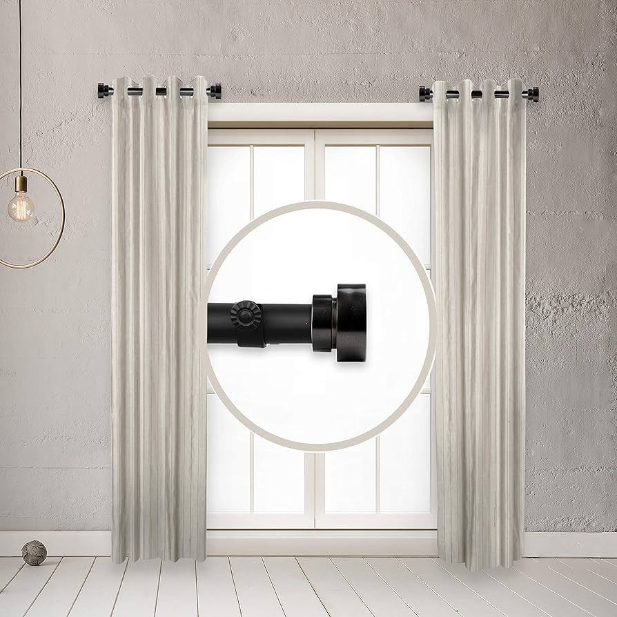 Rod Desyne SIDE100-2 1" Side Curtain Rod, 12-20 inch (Set of 2), Black | Amazon (US)