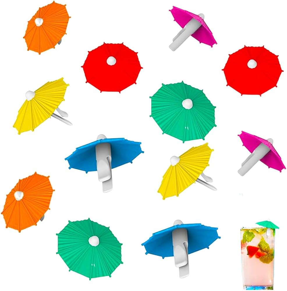 Umbrella Modeling Markers Silicone Beverage Pendant,Wine Glass Mark Capable Of Being Repeatedly C... | Amazon (US)