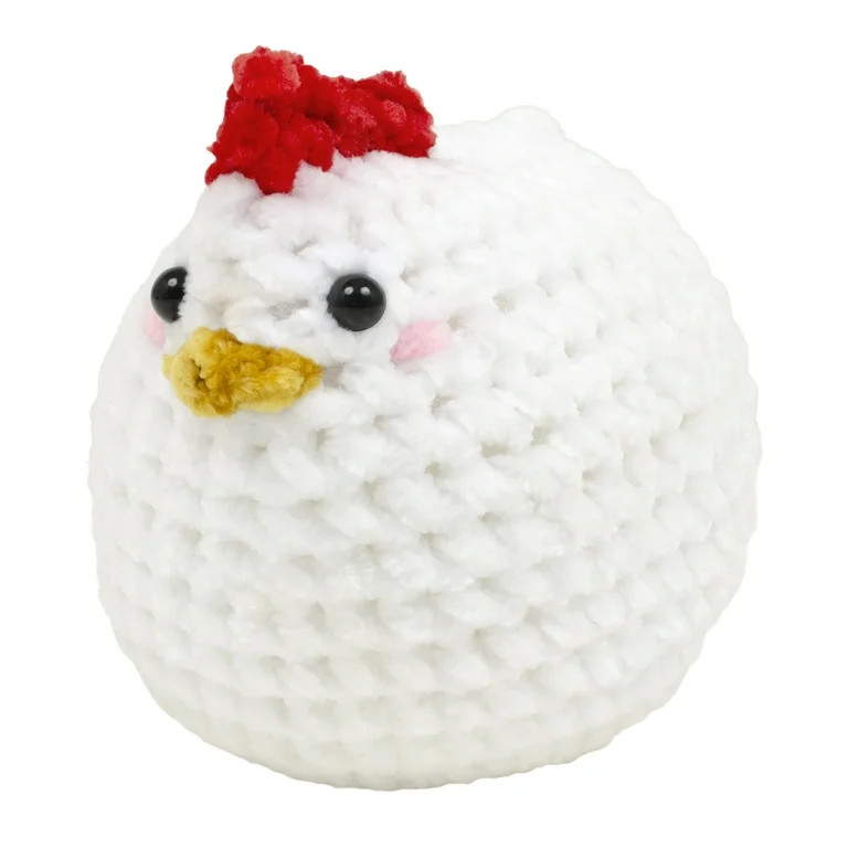 Create It Beginner Crochet Kit, DIY Crochet Starter Kit with Chenille Yarn, Chicken, White, 1 Pie... | Walmart (US)
