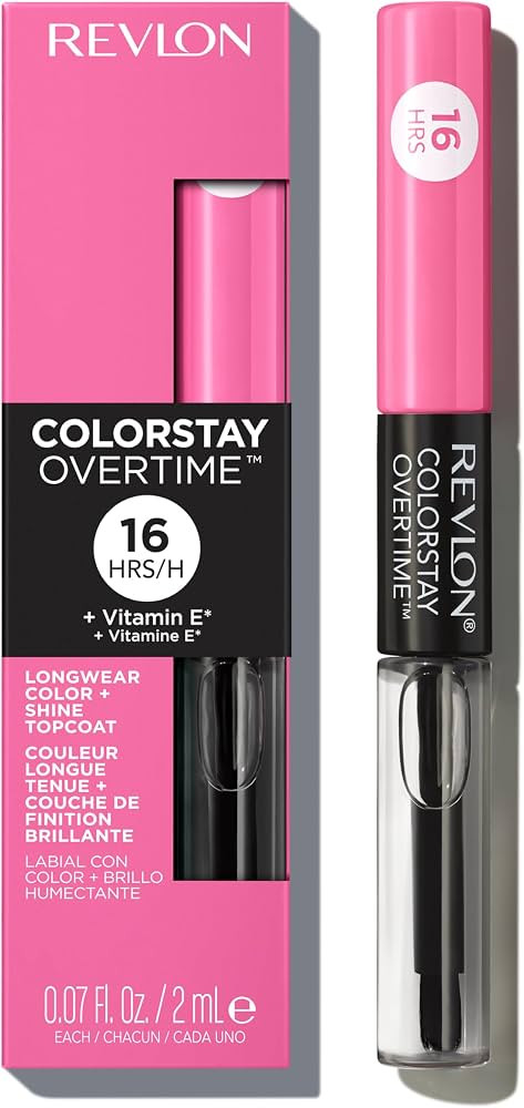 Revlon ColorStay Overtime Liquid Lipstick with Clear Lip Gloss, Long-Lasting Lip Color, Dual Ende... | Amazon (US)