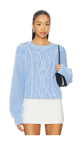 Frankie Cable Sweater in Della Robbia Blue | Revolve Clothing (Global)
