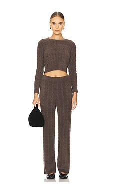 Barefoot Dreams x REVOLVE CozyChic Lite Cable Pullover & Pant Set in Java from Revolve.com | Revolve Clothing (Global)