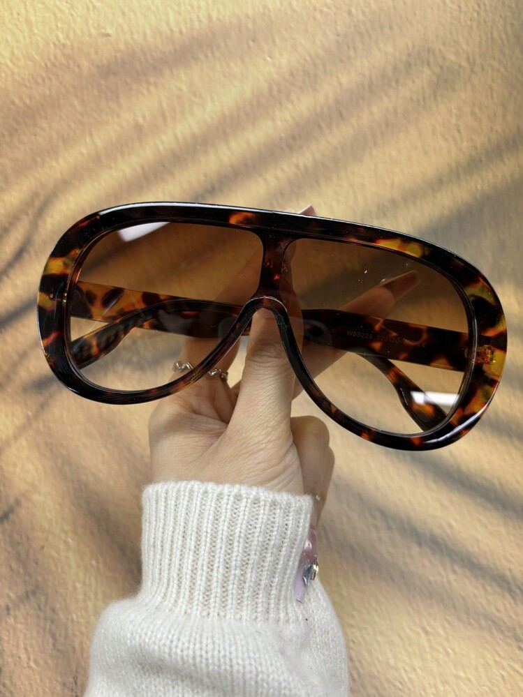 1pc New Fashionable Aviator Style Fashion Glasses With Large Frame For Outdoor Boho Shades Beach Accessories Beach Accessories For Women Glasses Shades
Details
 | SHEIN