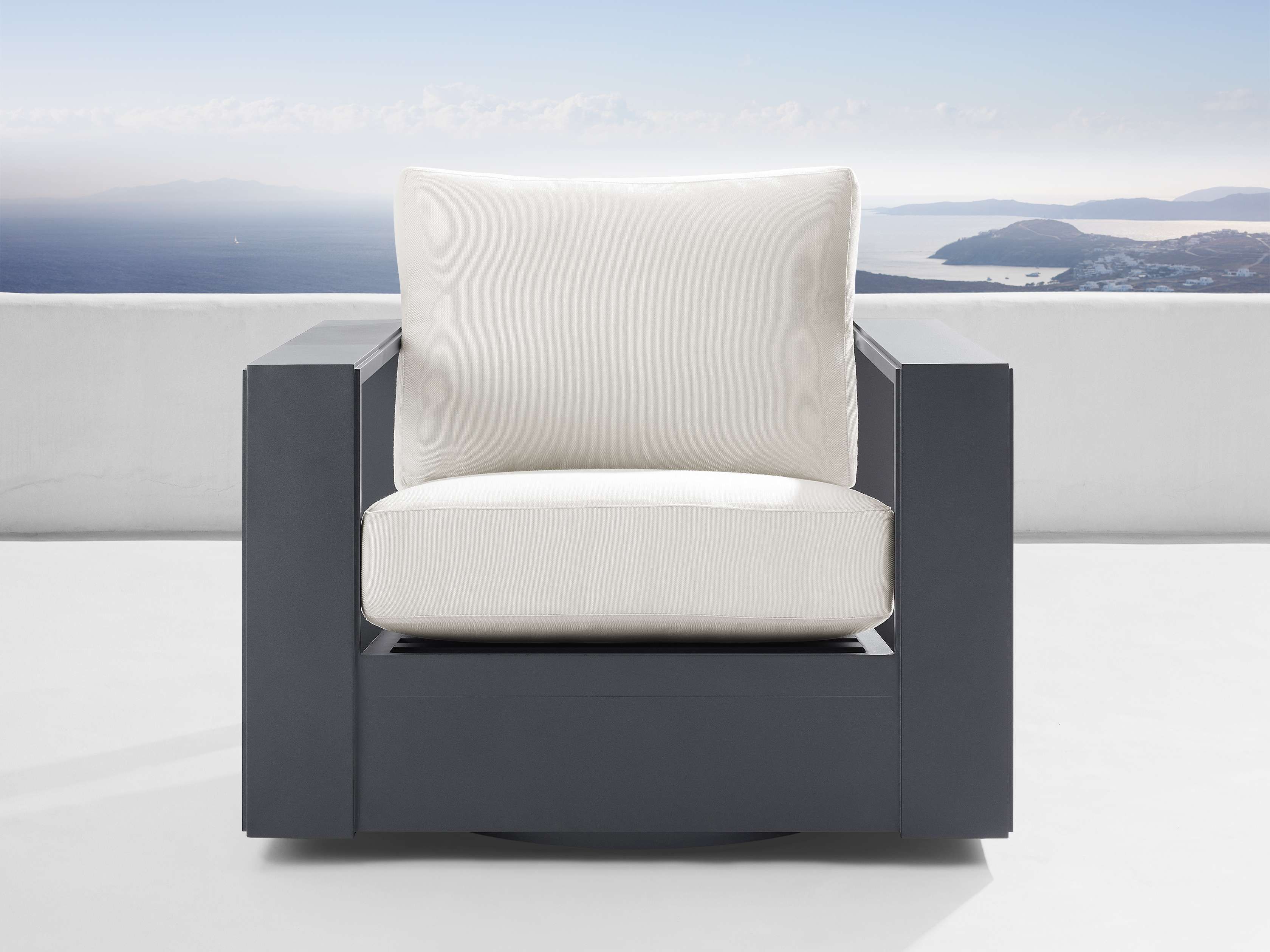 Canyon Outdoor Aluminum Swivel Chair | Arhaus