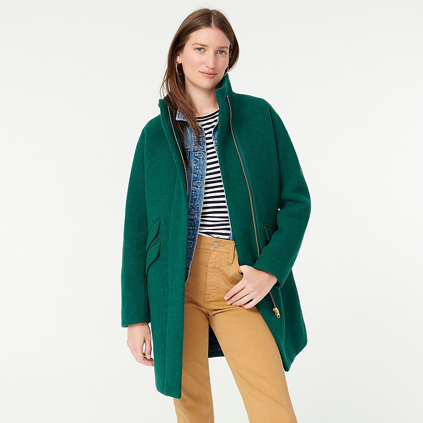 Cocoon coat in Italian stadium-cloth wool | J. Crew US