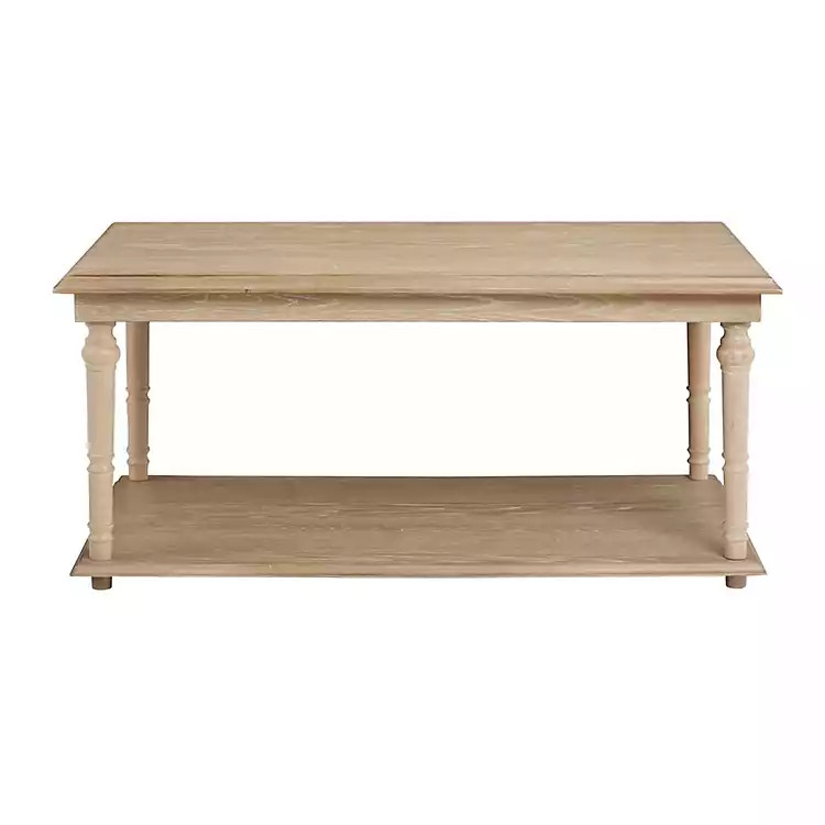 Natural Wood Finish Turned Leg Coffee Table | Kirkland's Home