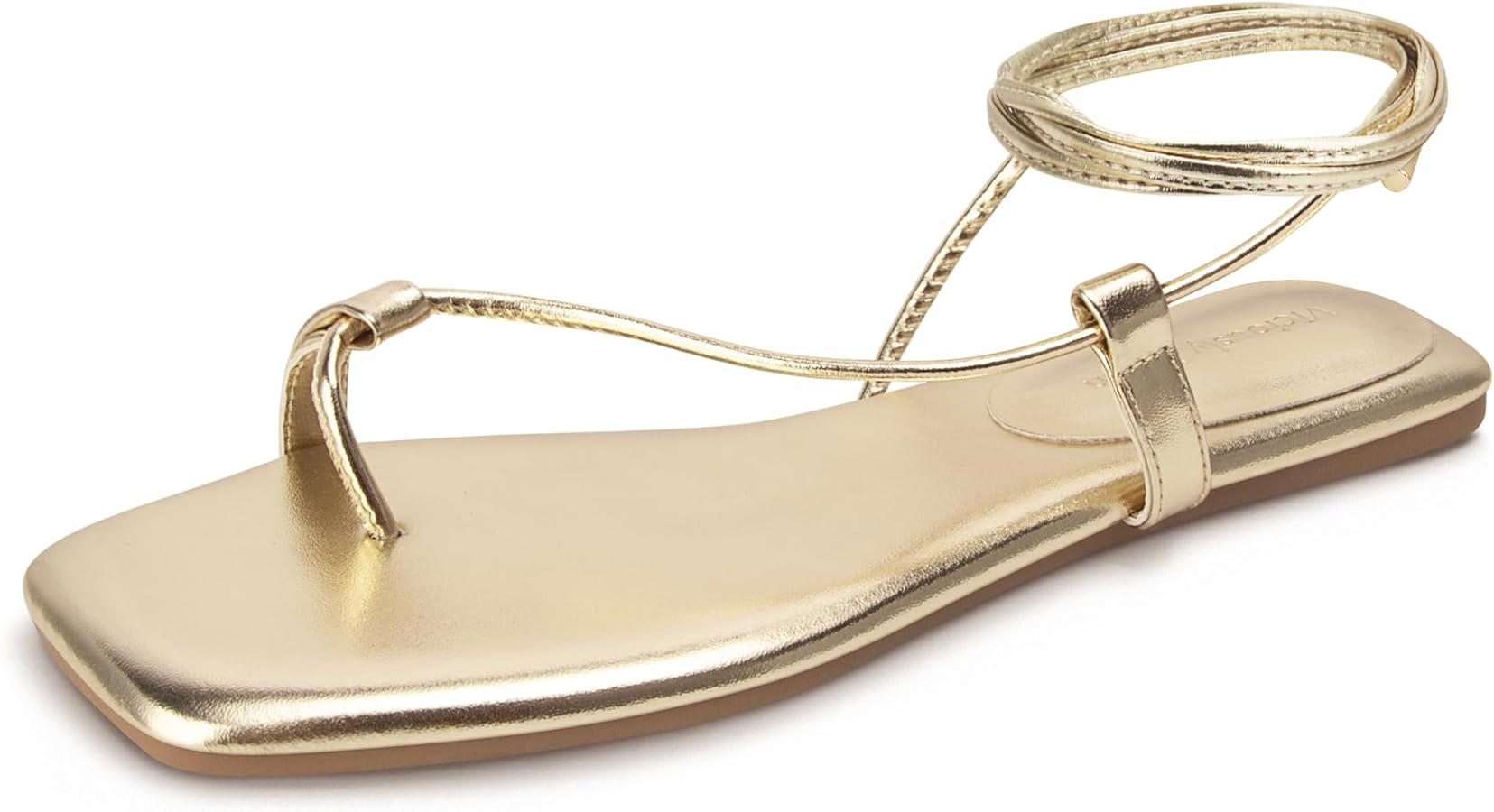 Women's Lace Up Sandals Strappy Flats Gladiator Wrap Flip Flop Tie Open Ring Toe Summer Shoes | Amazon (US)