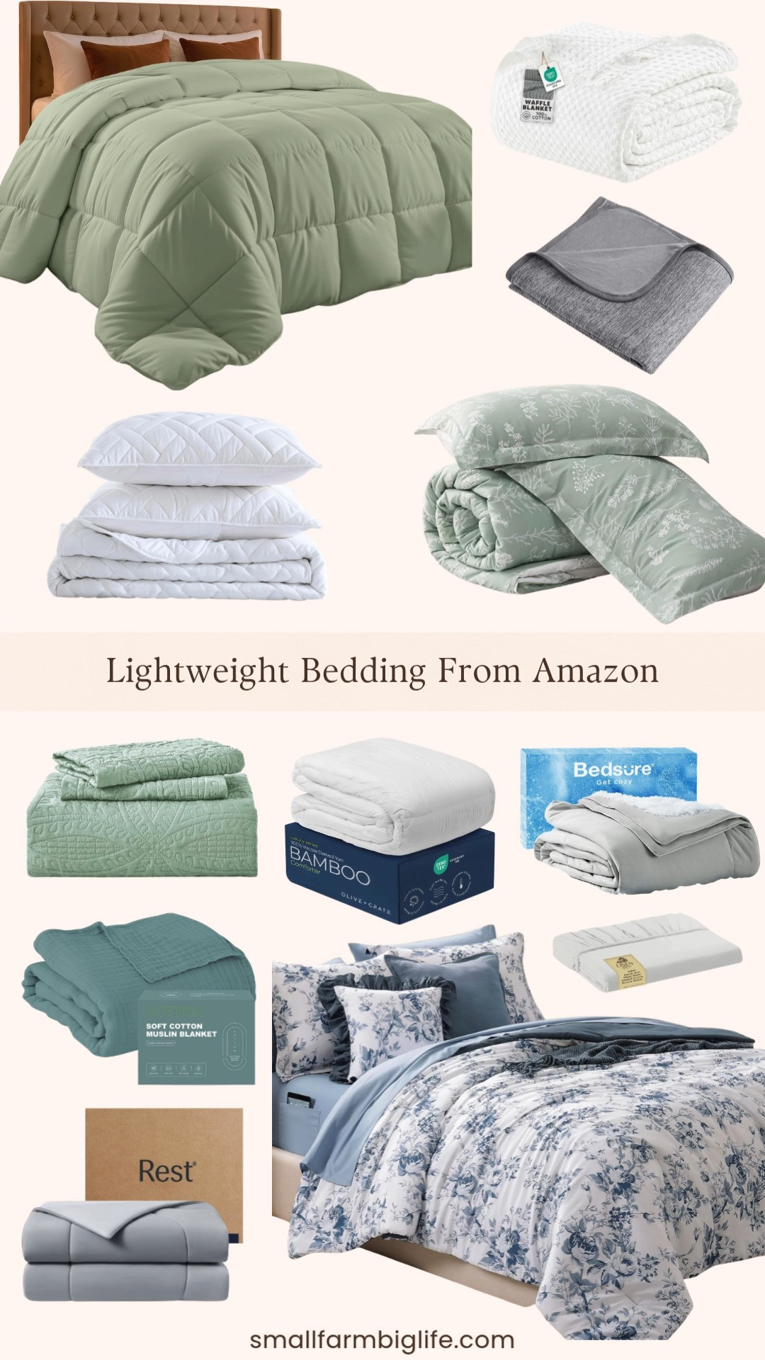 Summer means it is time to swap to lighter bedding and Amazon has so many great options for hot sleepers right now. I rounded up cooling comforters, waffle weave and muslin blankets, and quilts in sage, white, and pretty floral patterns, all designed to keep you comfortable without overheating. Whether you want a full bedding set or just a lightweight blanket to layer on top, these are perfect for those warm summer nights. Tap to shop! 

 #LTKOver40 #LTKHome #LTKSaleAlert