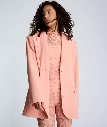 Three Button Boyfriend Jacket with Flap Pockets | Belk