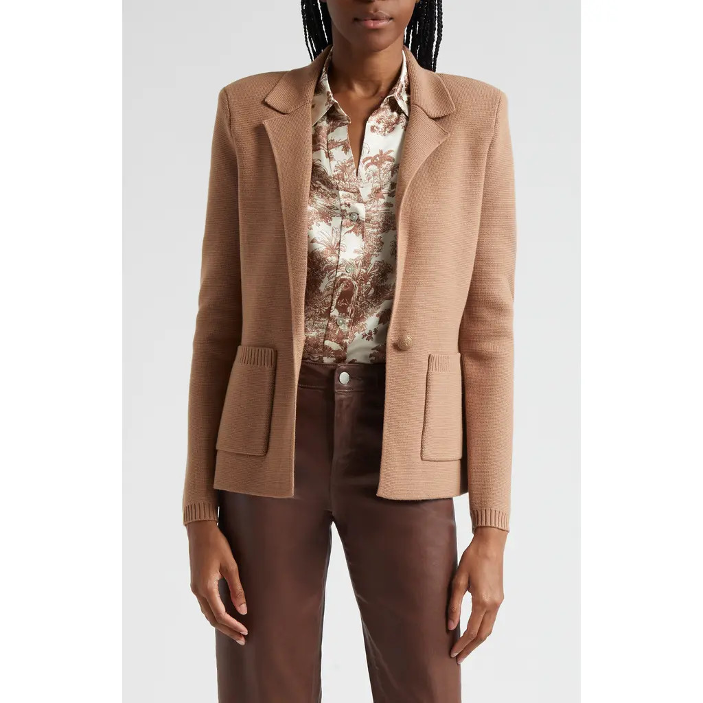 L'AGENCE Lacey Knit Blazer in Hazelnut at Nordstrom Rack, Size Medium | Nordstrom Rack
