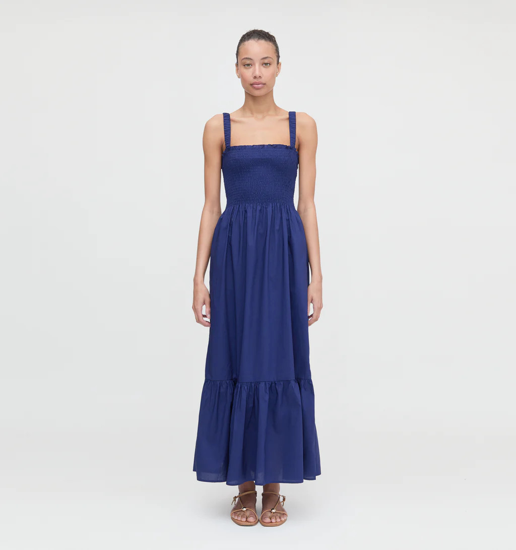 The Anjuli Nap Dress - Navy Cotton | Hill House Home US