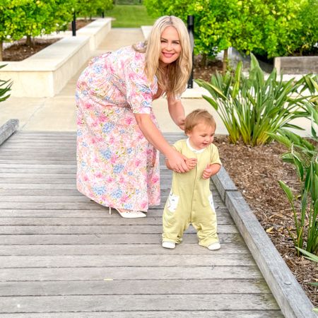 This dress is absolutely stunning and if you are needing a new dress from Mother’s Day or just are feeling like you need a new dress to add to your wardrobe… This is the one.

My son’s onesie is from nenes. My code Hilary35 will save you 35% off. Is it so adorable. He is wearing a size 24 months. For reference he is about 26 pounds and 32 inches. He is 13 months. A size 18 months would have been ok too.. I prefer to get things a bit bigger for my son so that he can wear them for longer periods of time.

This is the perfect dress for Mother’s Day! It is also the perfect dress to take family photos in.

These pointed toe mules are perfect for spring. They are comfortable and the heel isn’t too high.
Brianne Grommet Pointed Toe Mule size 9

Garden Gala Puff Sleeve Floral Maxi Dress size large 

Vici discount code
Kissthisstyles20 20% off sitewide 

Mother’s Day outfit
Mother’s Day dress
Spring outfit
Spring pictures
Dress for family photos
Outfit for family photos 
Maxi dress
Vici dress 
Party dress
Vacation outfit 
Wedding guest outfit
35% off Vici 

#LTKfamily #LTKSeasonal #LTKstyletip