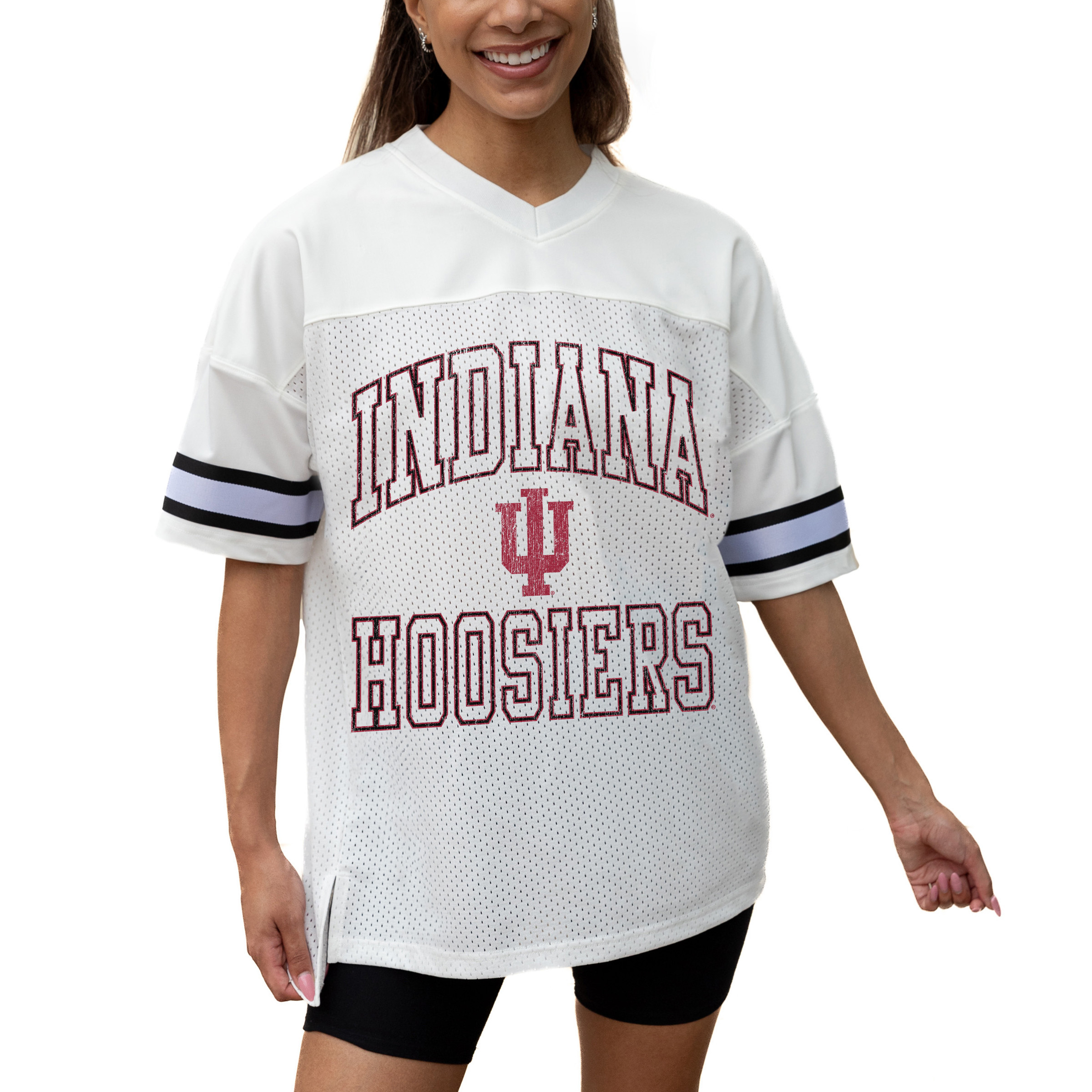 Women's Gameday Couture White Indiana Hoosiers Iconic Oversized Fashion Jersey | Fanatics