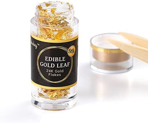 24K Edible Gold Leaf Flakes for Food Decoration (Cake, Chocolate, Steak, Drink & Cooking) and Spa... | Amazon (US)