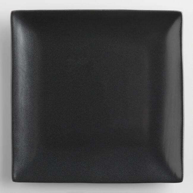 Square Black Trilogy Salad Plates, Set of 4 | World Market
