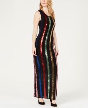 Guess Rainbow Sequin Maxi Dress | Macys (US)