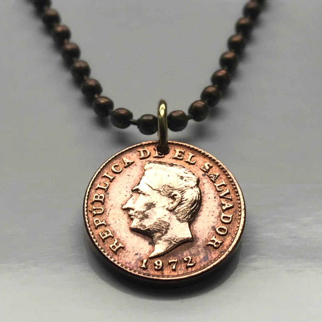 1972 El Salvador Centavo coin pendant Francisco Morazan Ahuachapán Ilopango Colón Tonacatepeque... | Etsy (US)