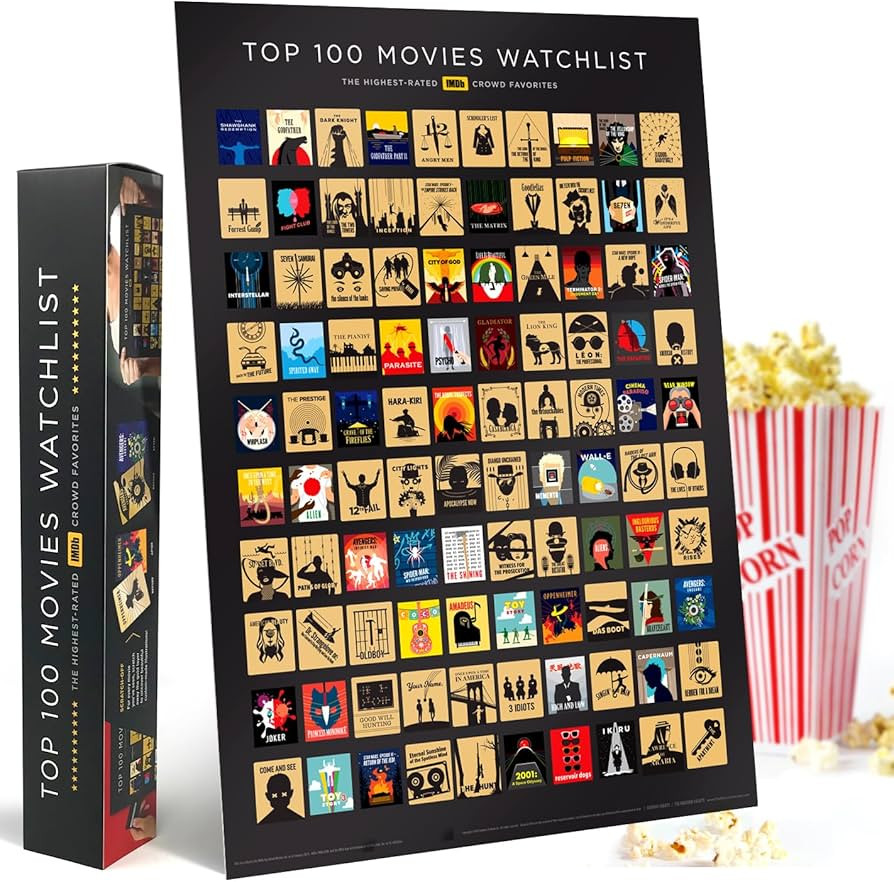 Official IMDb Top 100 Movies Scratch Off Poster | Premium Bucket List - Made in USA | 16.5x23.4 I... | Amazon (US)