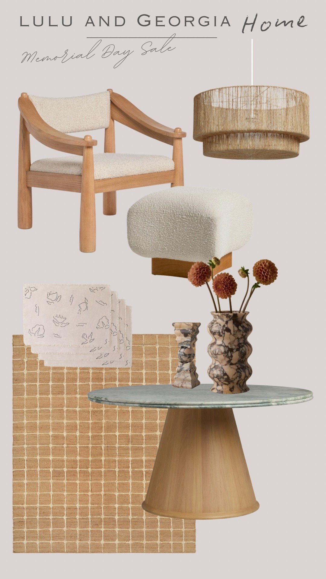 Memorial Day Sale! @Lulu and Georgia 




#homedecor #accentchair #chandelier #homedecor #stool #diningtable #table #ottoman #placemats #Calcuttavase #arearug #checkeredrug #accentdecor

#LTKHome #LTKSaleAlert
