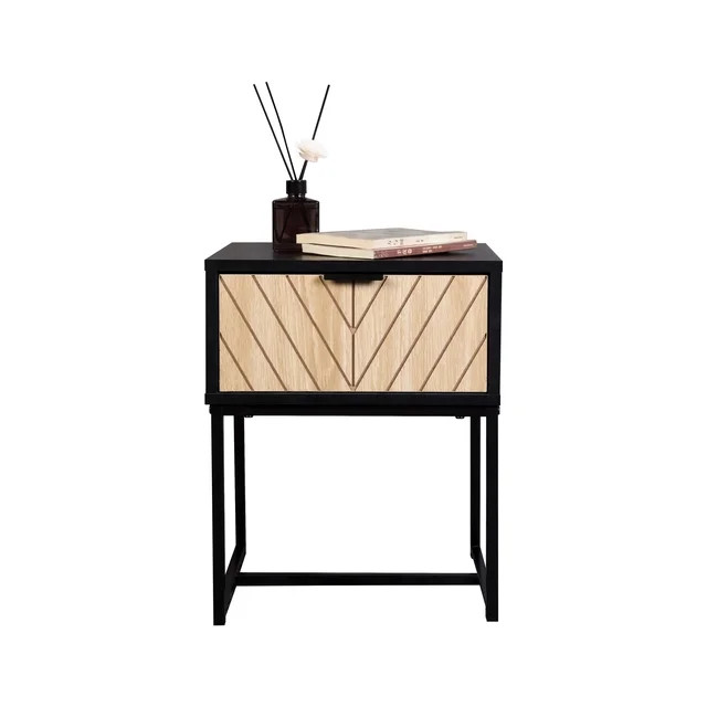 Bali Coastal Modern Console Table with Natural Wood Drawer, Black - Walmart.com | Walmart (US)
