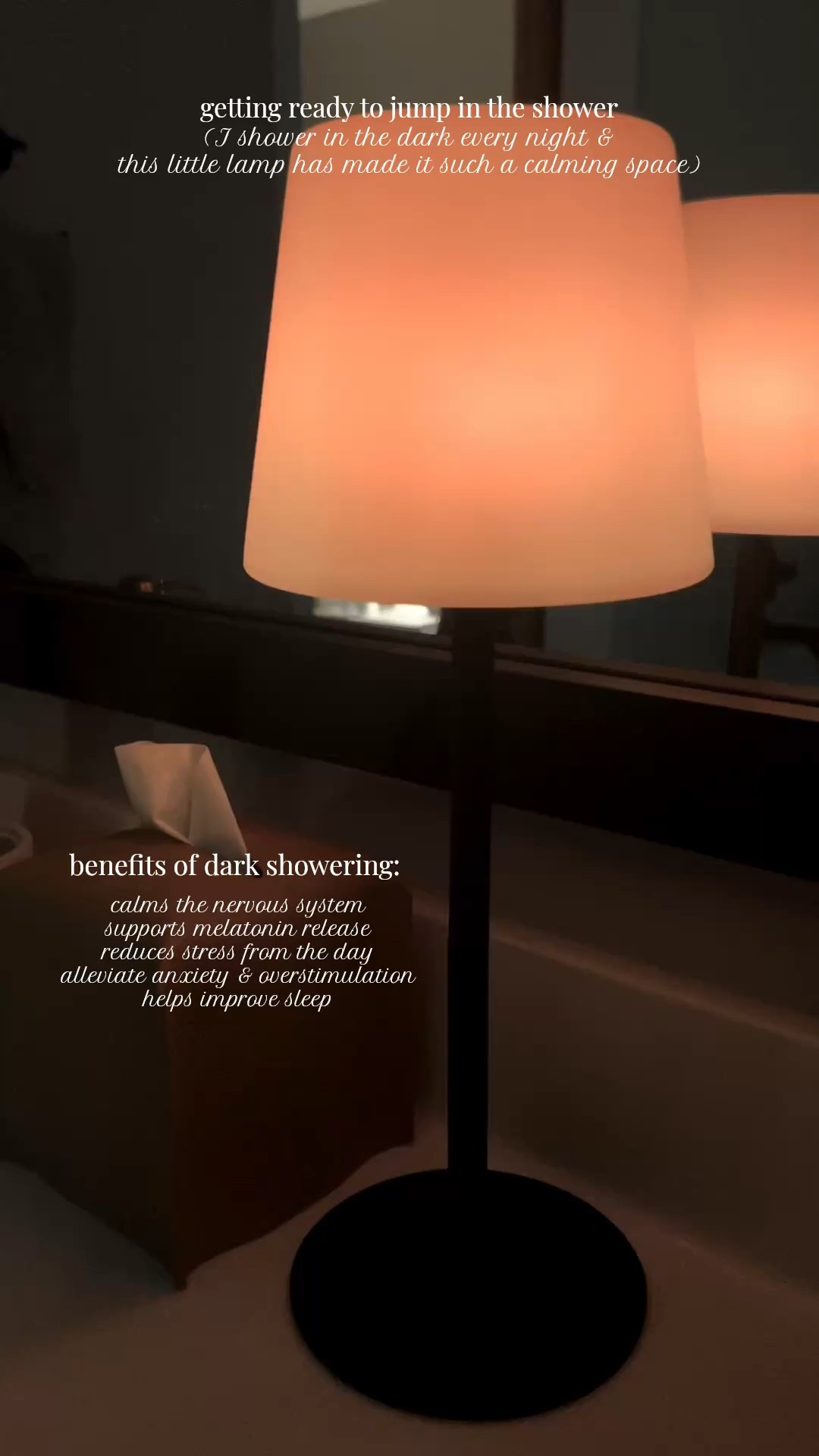 Dark showering has become a ritual of mine every night, especially after a long 12 hour shift. This little lamp has made it even better — isn’t it sexy? 😏

*my exact one is OOS but I’ve linked a very similar one!

Amazon Finds | Bathroom Finds

#LTKselfcare #LTKHome