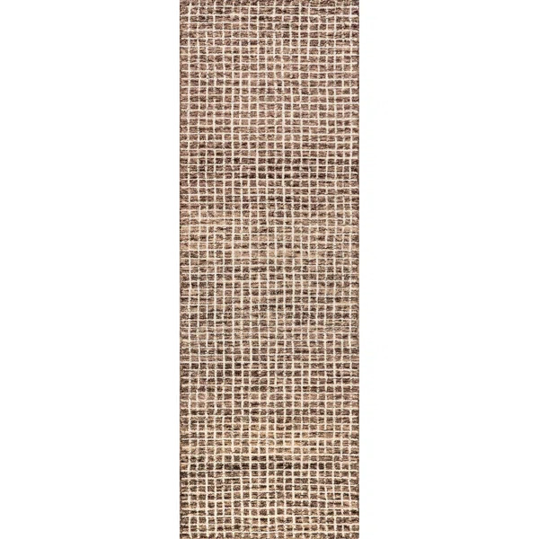 Katasha Checked Wool Brown Area Rug | AllModern