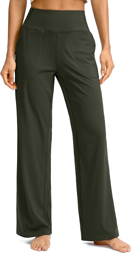 Soothfeel Wide Leg Pants for Women Yoga Work Pants with Pockets High Waist Lounge Sweatpants Dres... | Amazon (US)