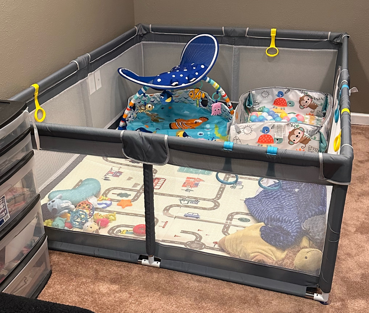 Rylie’s designated play space in the craft room! I love how big it is.  He really does have a ton of space to play! 

#LTKbaby #LTKhome #LTKfamily