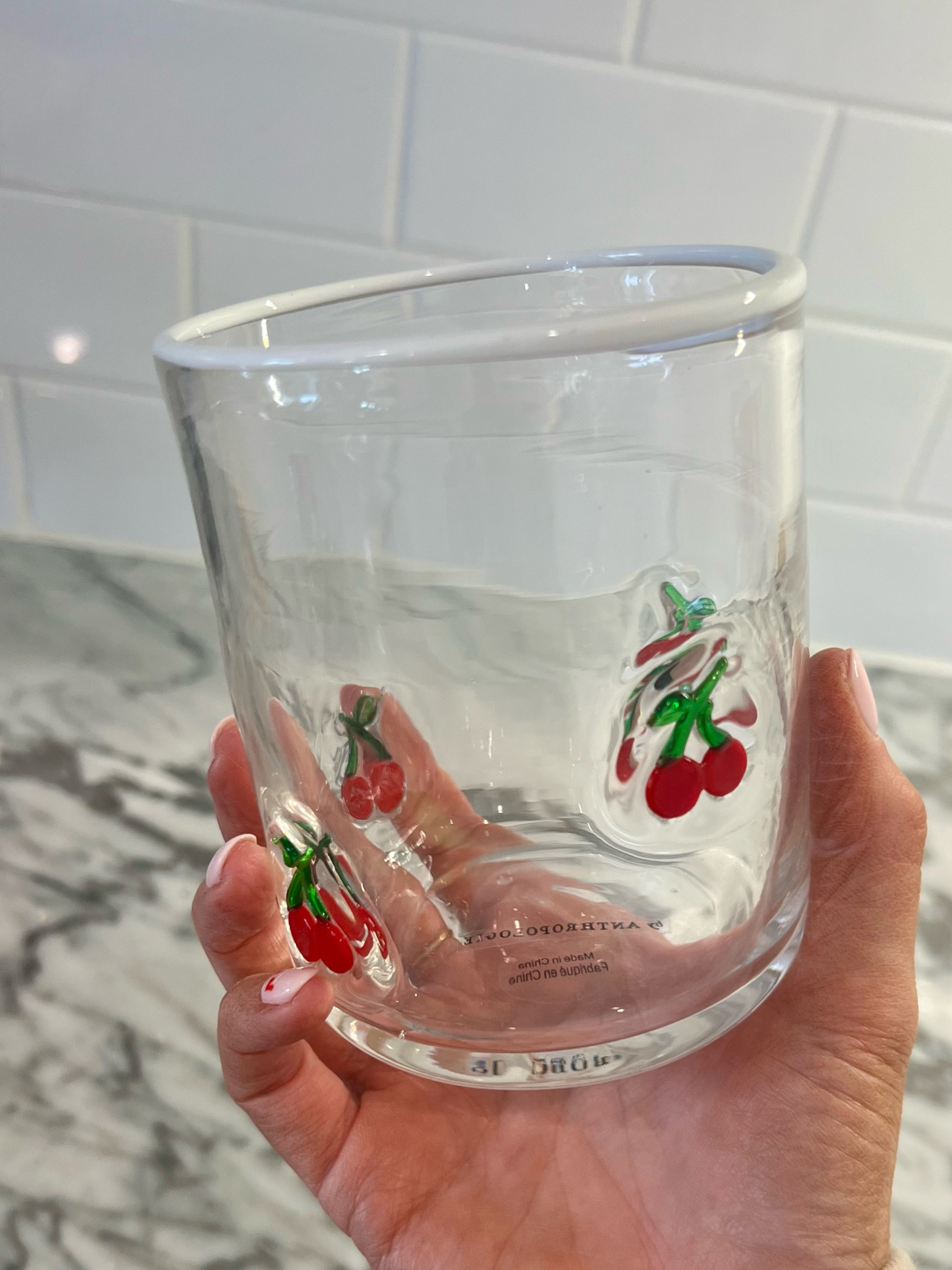 Anthropologie cherry glass