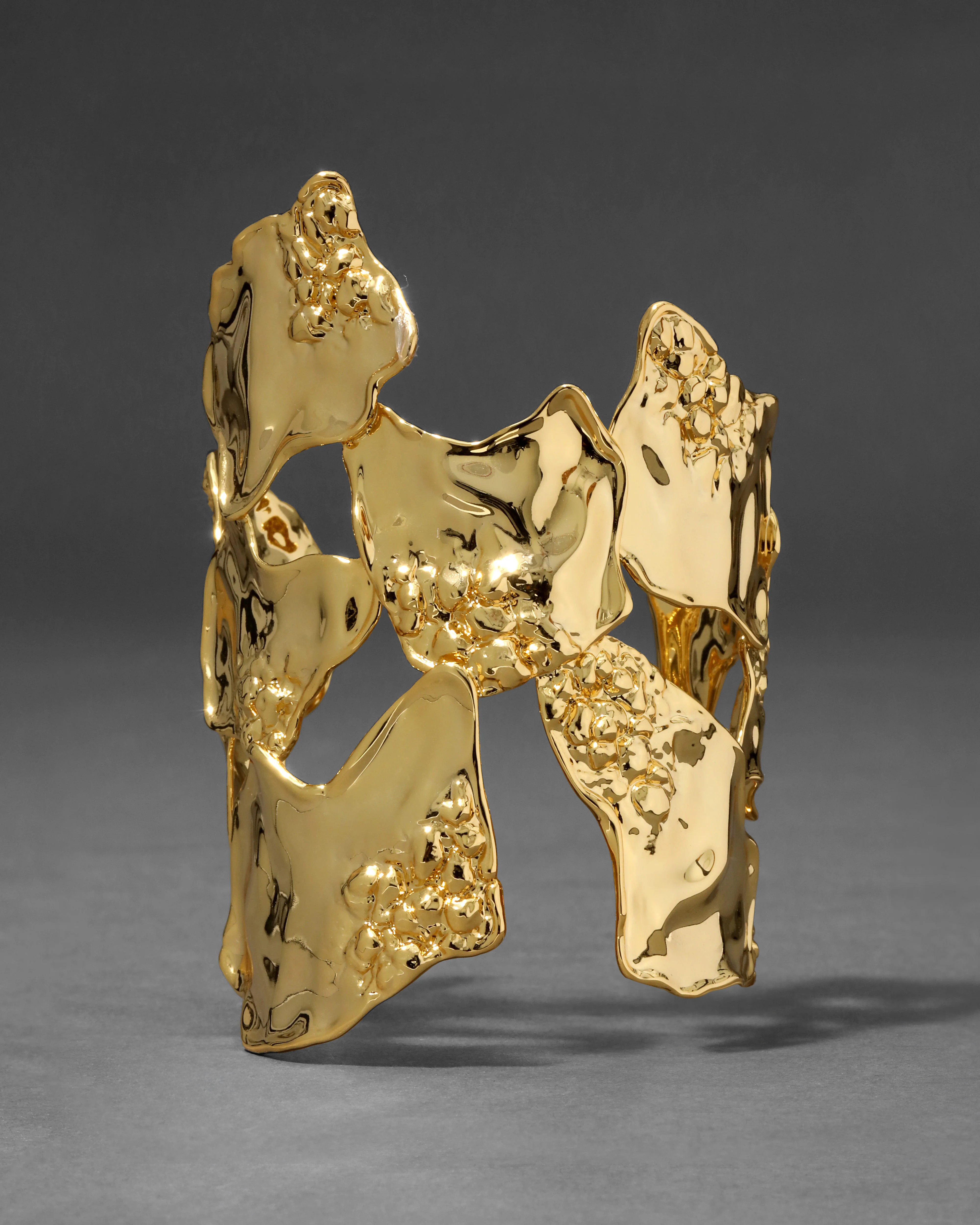 High-Shine Brut Gold Reef Cuff Bracelet |14K Gold Plated Bracelet | Alexis Bittar