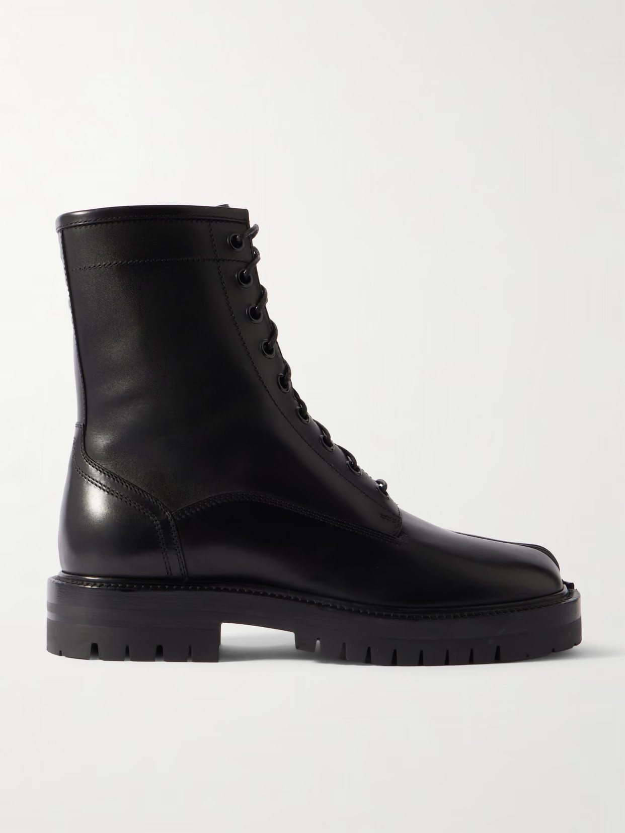 Maison Margiela - Tabi Leather Ankle Boots - Black | NET-A-PORTER (US)