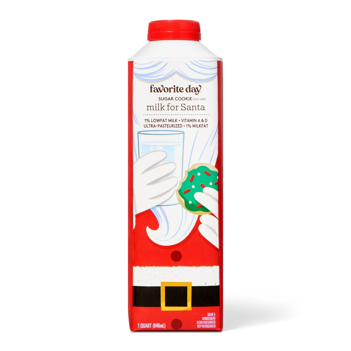Sugar Cookie Flavored 1% Milk for Santa - 1qt - Favorite Day™ | Target