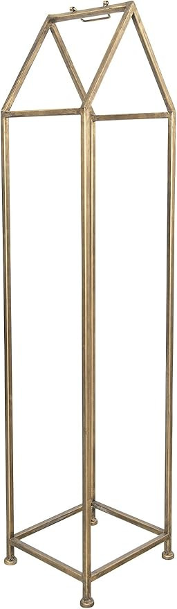 Creative Co-Op Metal House-Shaped Fire Wood Holder with Handle, Gold Finish | Amazon (US)