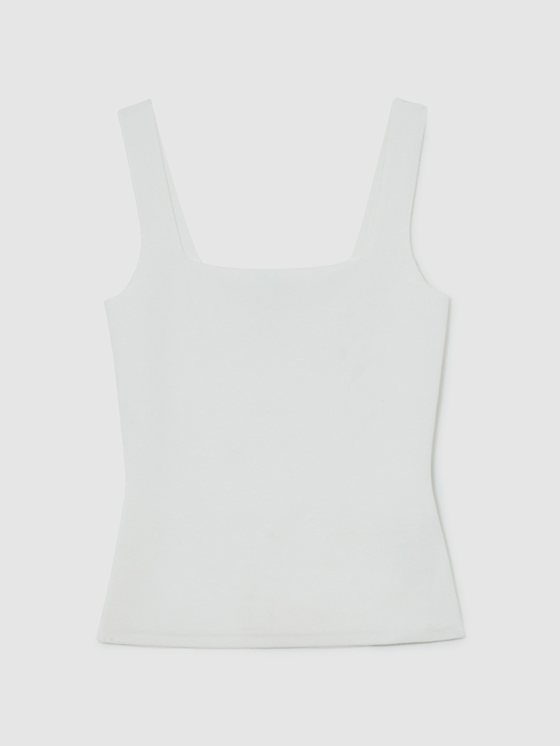 Reiss Square-Neck Compact-Knit Vest in White - REISS | Reiss UK