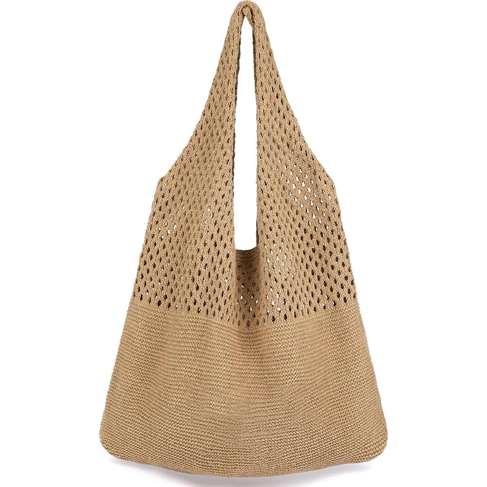 Crochet Beach Bags for Women Knit Summer Mesh Beach Tote Vacation Essentials for Women | Amazon (US)