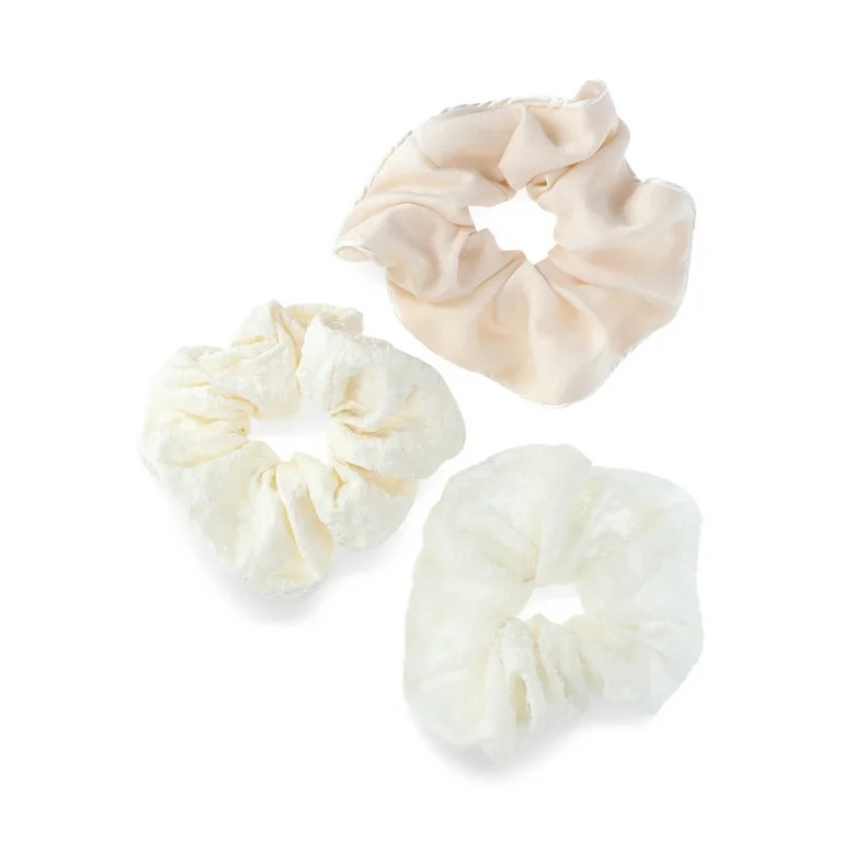 Time and Tru Women's Hair Ties, 3-Pack, Ivory | Walmart (US)