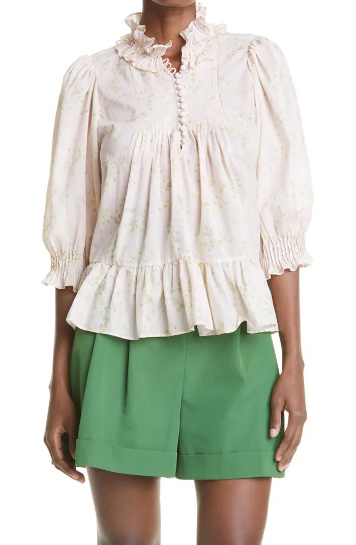 REBECCA TAYLOR Floral Print Ruffle Blouse | Nordstromrack | Nordstrom Rack