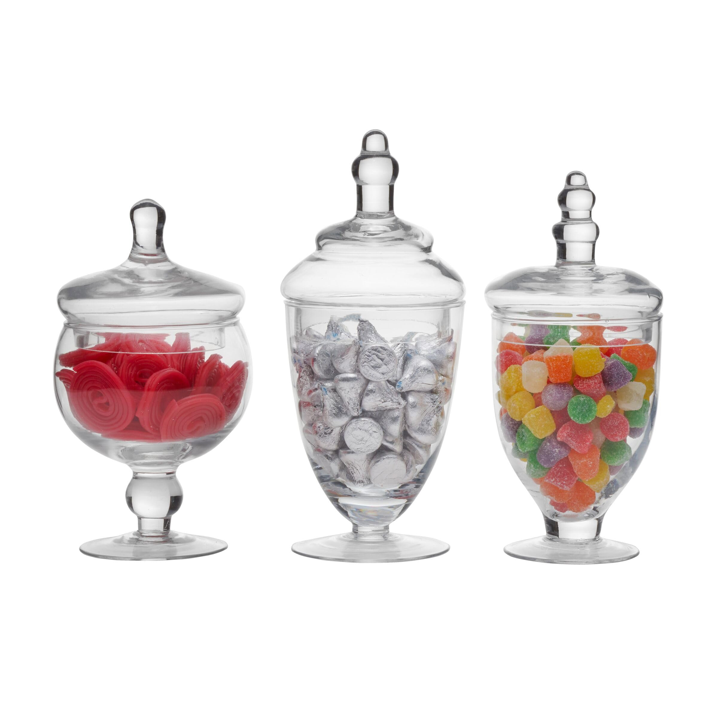 Elements Glass Apothecary Jars, Set of 3 Clear Decorative Jars for Wedding Decor, Candy Buffet, B... | Amazon (US)
