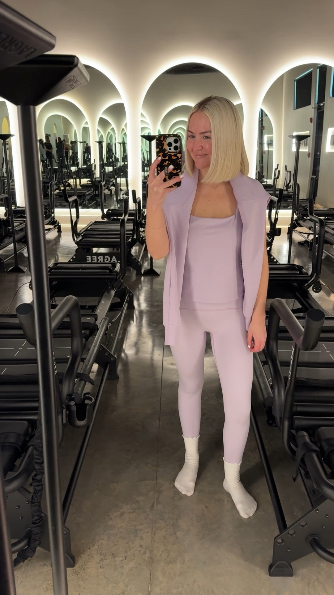 Lavender Spanx set 
Top: small (needed XS)
Leggings: sized up to a small
Pullover: XS (needed small) 

#LTKdayinmylife #LTKmomlife #LTKmorningroutine