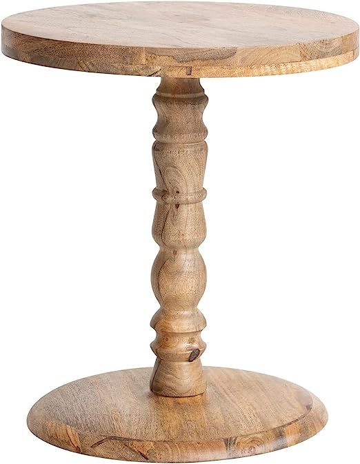 Creative Co-Op Hand Carved Sculptural Wood, Natural Side Table | Amazon (US)