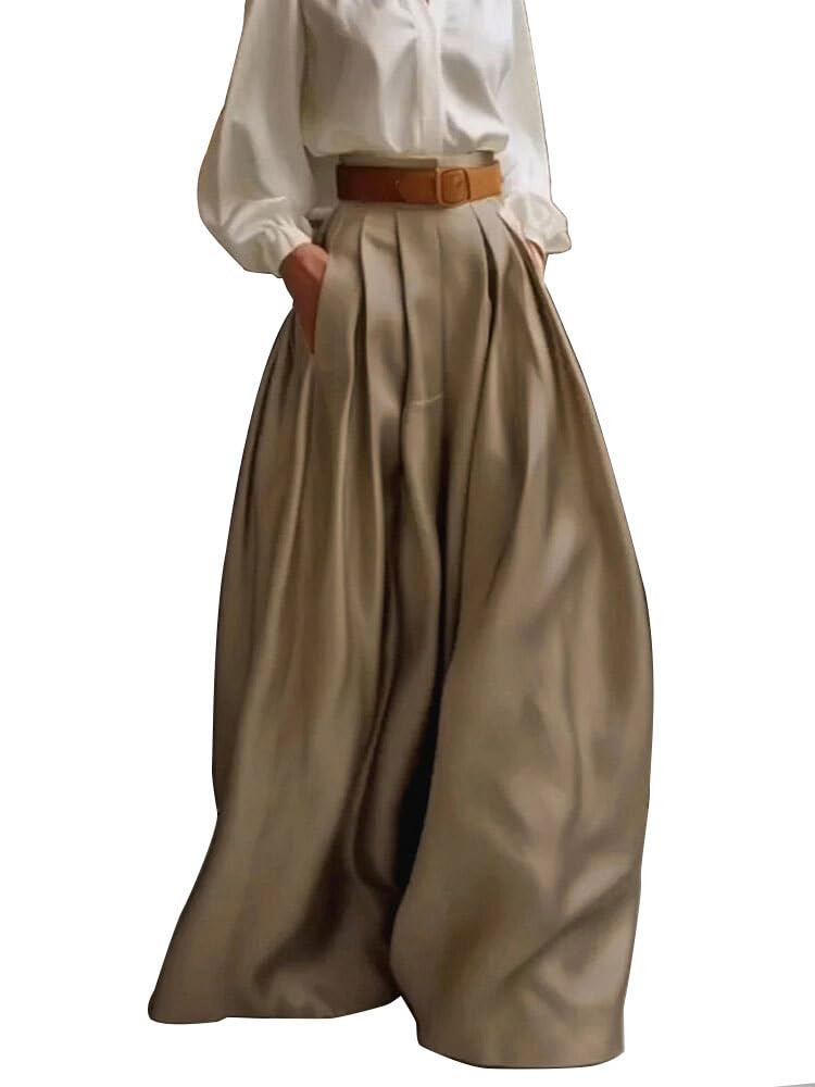 UOOZEE Women's Casual Trendy Wide Leg Long Palazzo Pants Trousers Business Work Office Dress Pant... | Amazon (US)