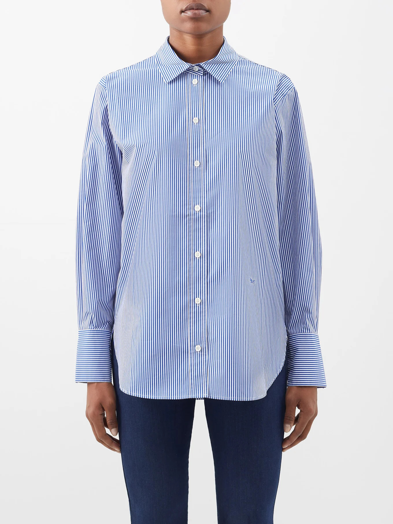 The Oversized striped cotton-poplin shirt | Matches (UK)