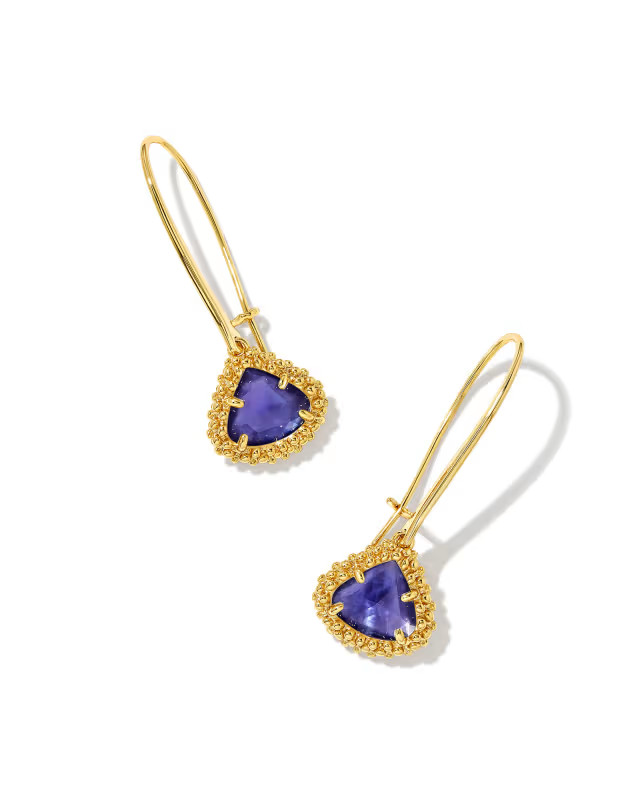 Framed Kendall Gold Wire Drop Earrings in Dark Lavender Illusion | Kendra Scott