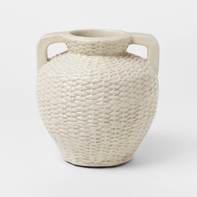 Woven Texture Ceramic Vase Cream - Threshold™ designed with Studio McGee | Target