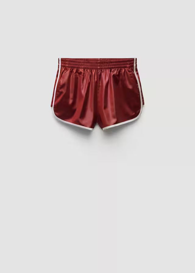 Satin shorts with elastic waist  -  Women | Mango United Kingdom | MANGO (UK)