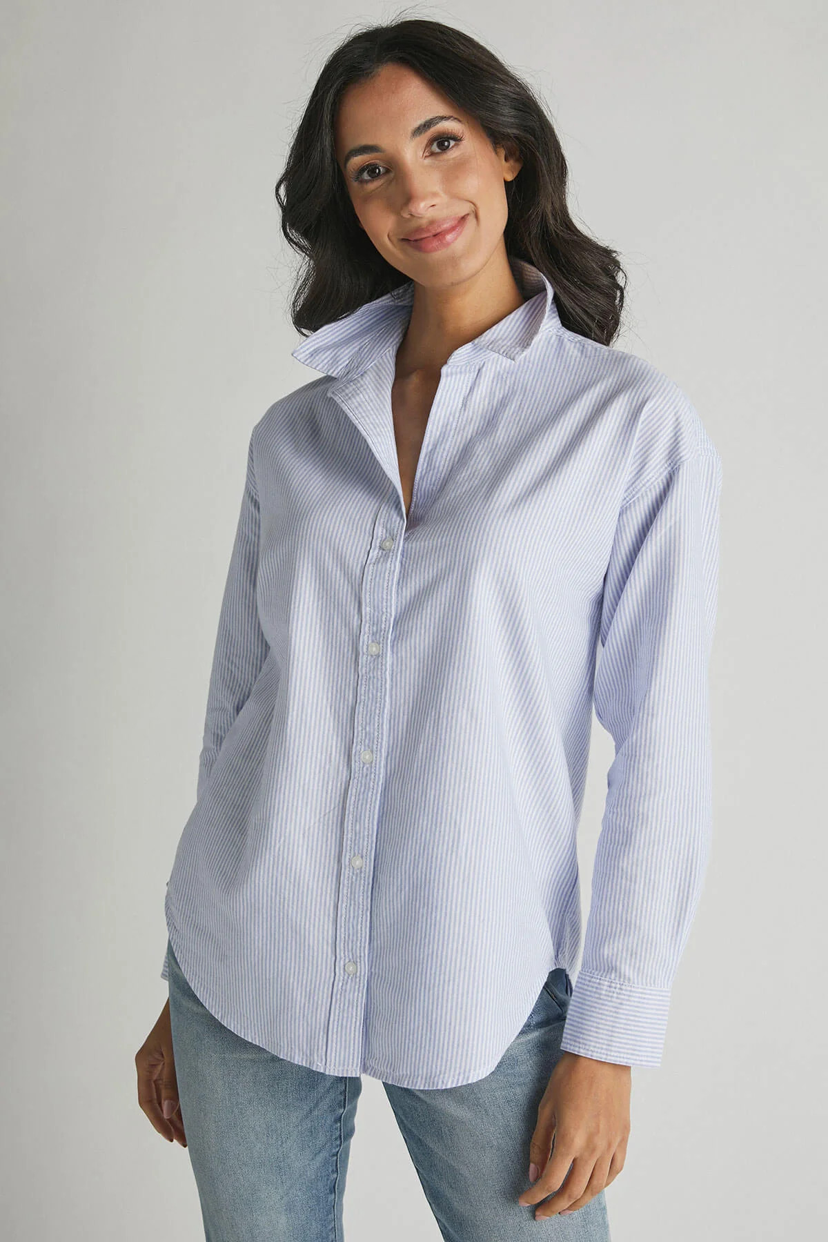 Beach Lunch Lounge Striped Button Down Shirt | Social Threads